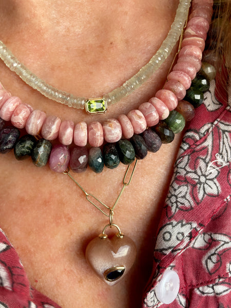 faceted tourmaline candy necklace