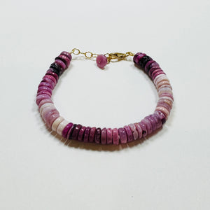 magenta opal heishi bracelet