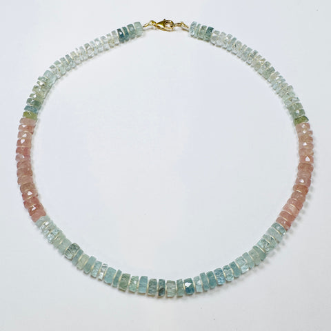 aquamarine cotton candy necklace with spacers