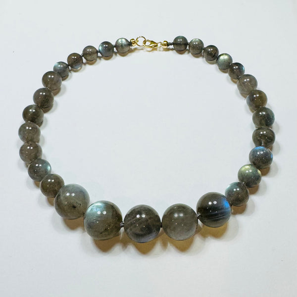 knotted gumball labradorite necklace