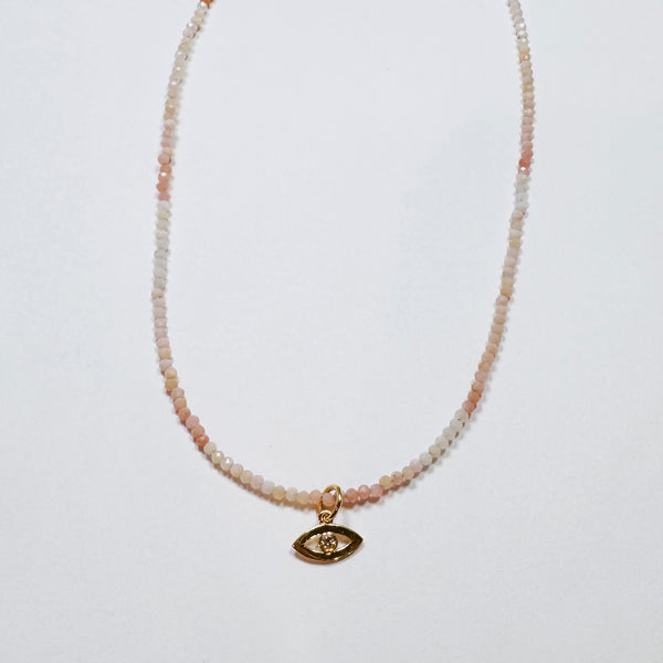 delicate gemstone evil eye necklace