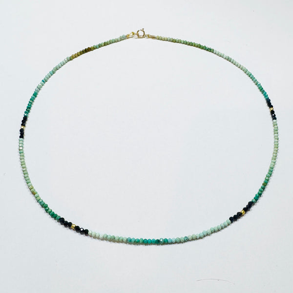 delicate color block necklace, four stations