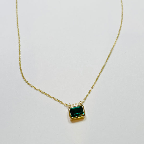 emerald bezel east west slide on curb chain