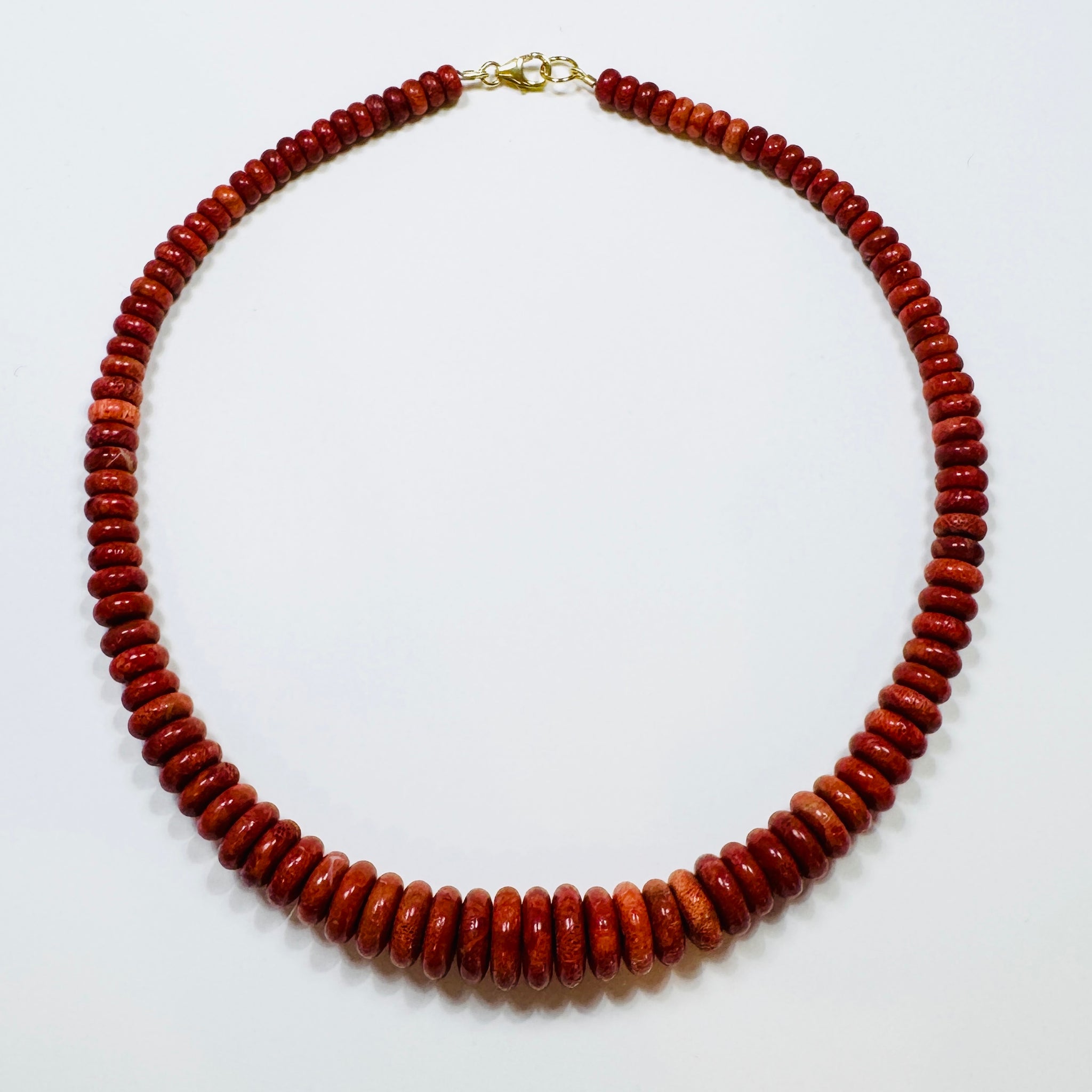 coral graduated candy necklace
