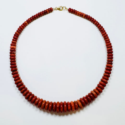coral graduated candy necklace