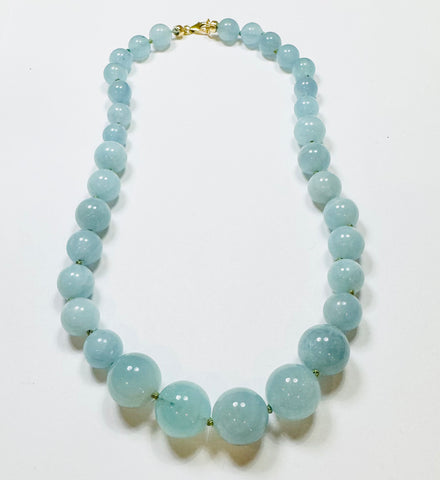 knotted gumball aquamarine necklace