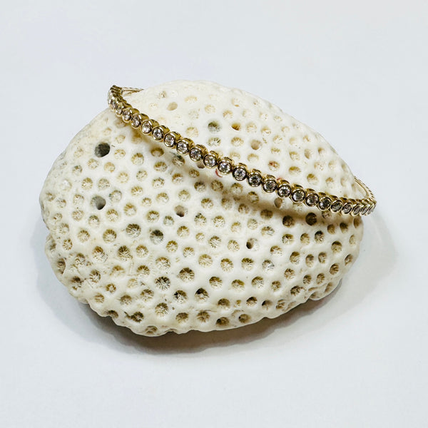 bezel diamond flex tennis bracelet, 1 ct, yellow gold