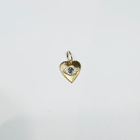 mini evil eye heart pendant