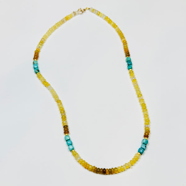 desert sky yellow opal candy necklace