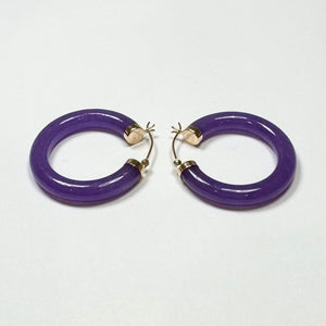 amethyst hoops, 30mm