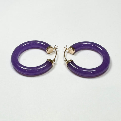 amethyst hoops, 30mm