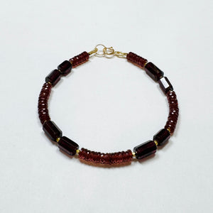 garnet heishi tube bracelet