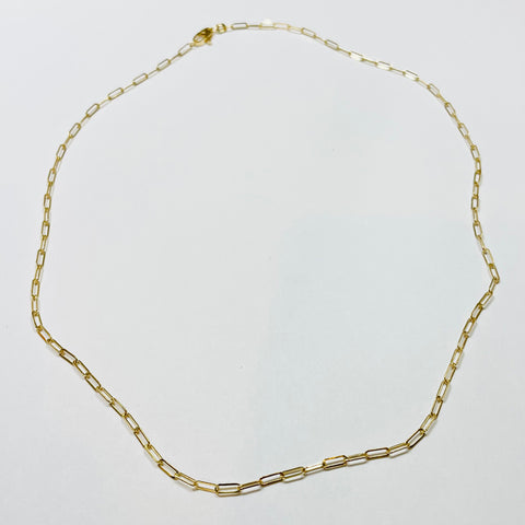 14 kt gold flat 5x2 paper clip chain