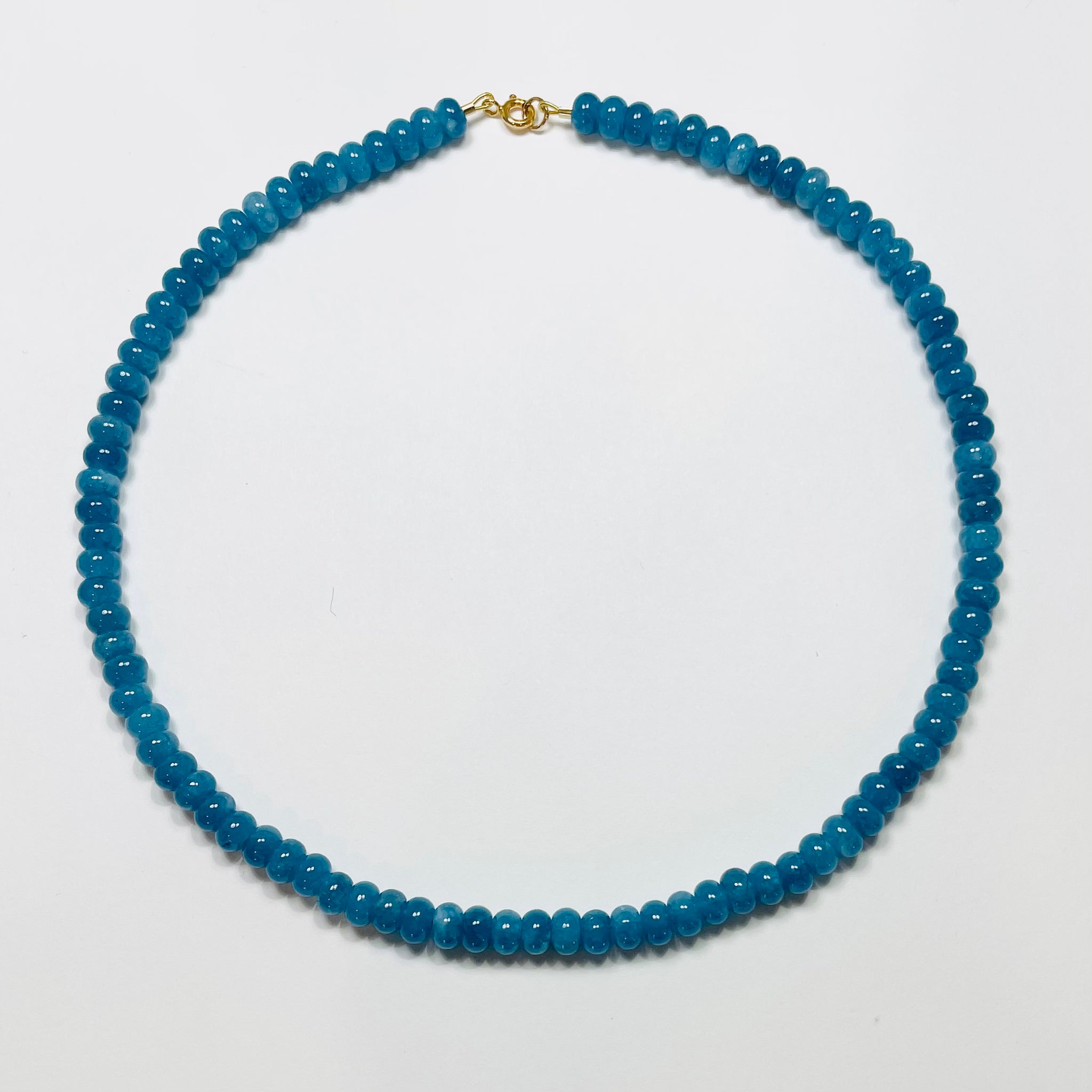 peacock blue angelite candy necklace, 5-6 mm