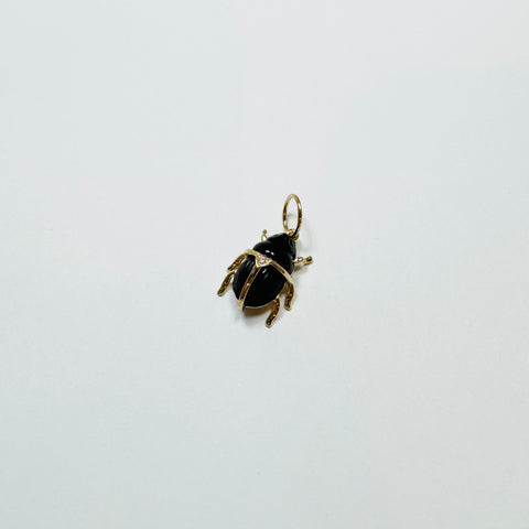 scarab beetle pendant, mini, onyx