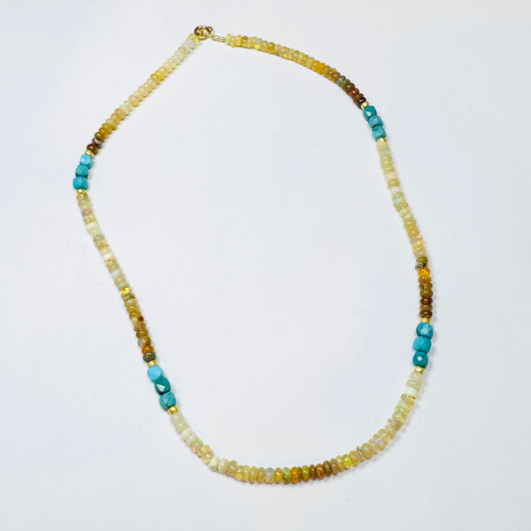 desert sky yellow opal candy necklace