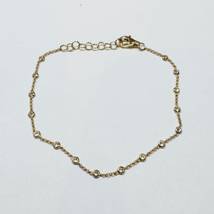 bezel set diamond by yard bracelet