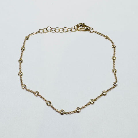 bezel set diamond by yard bracelet