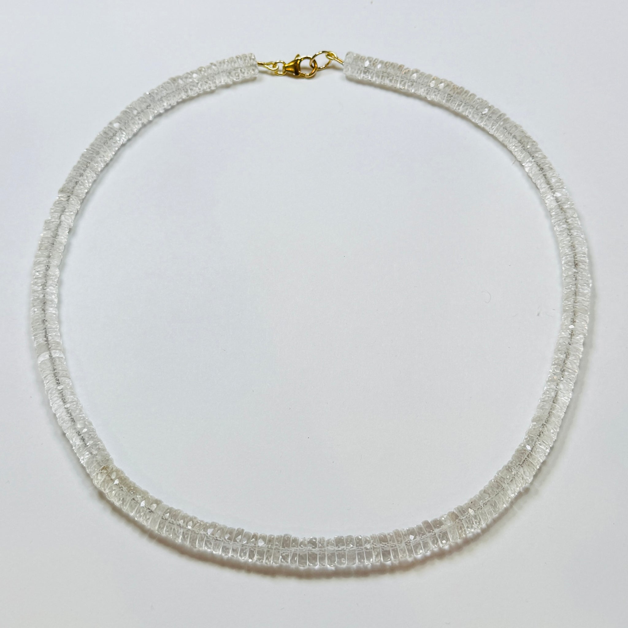 faceted clear quartz candy necklace