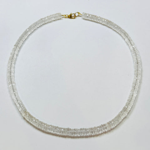 faceted clear quartz candy necklace