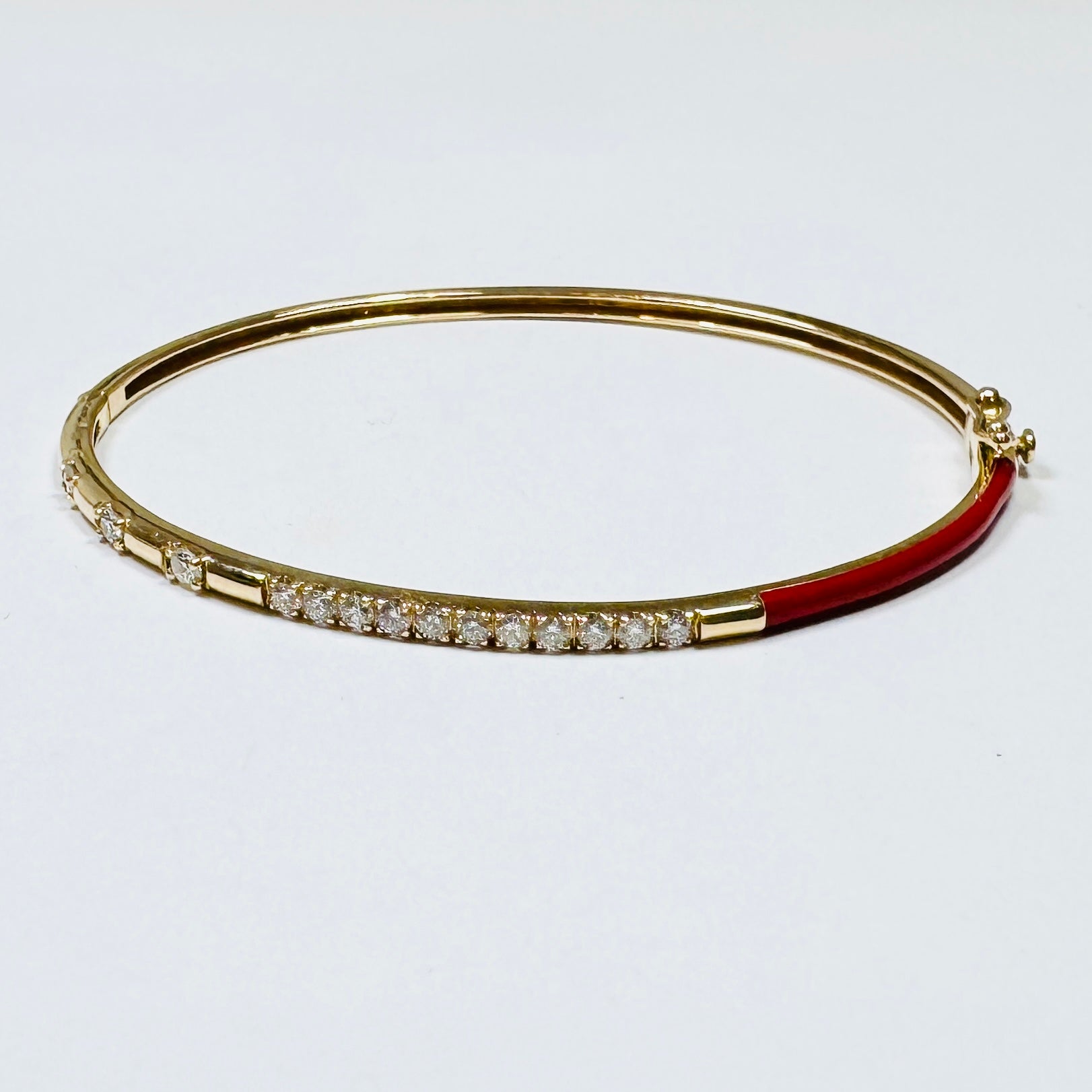 red enamel diamond bangle