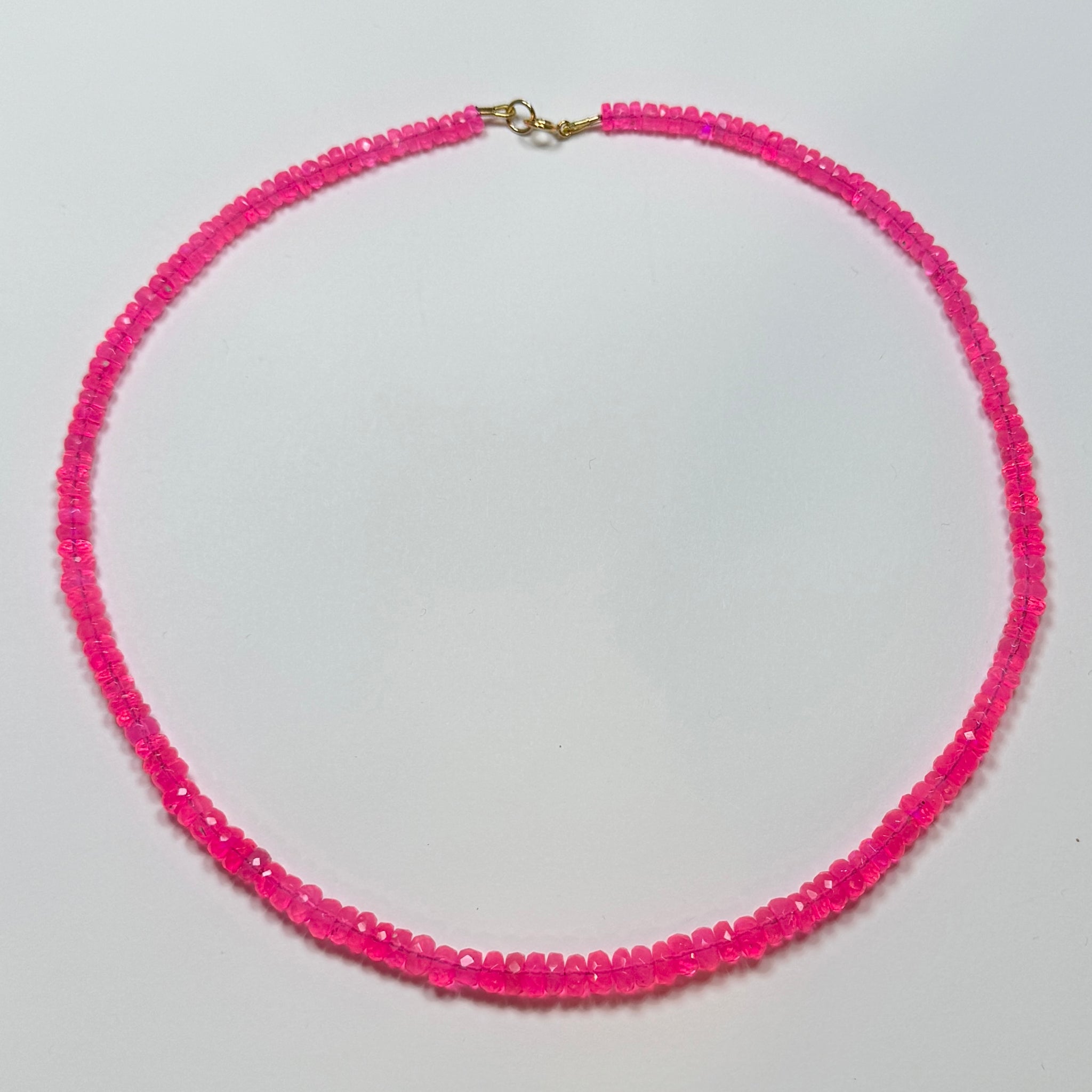 neon pink opal candy necklace