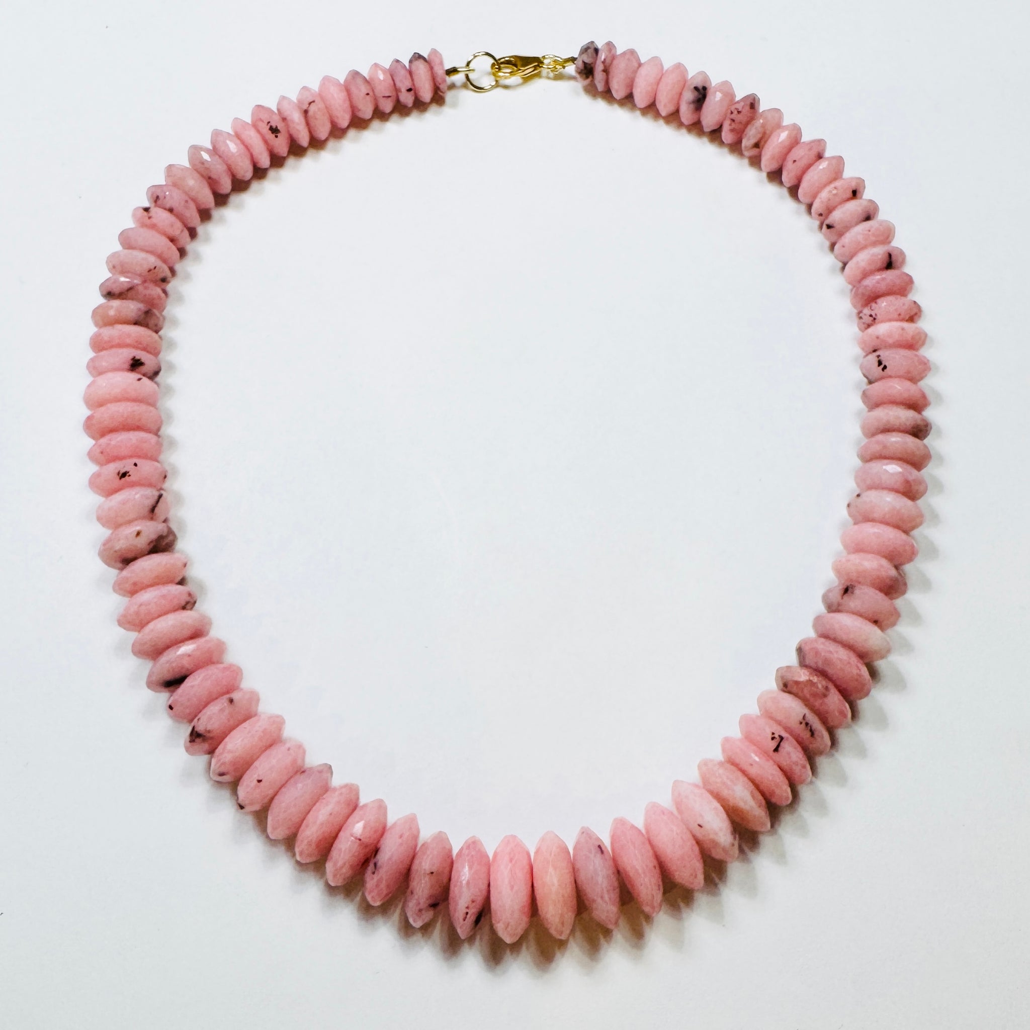 German cut pink opal candy necklace