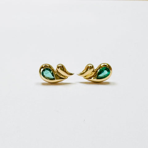 emerald droplet studs