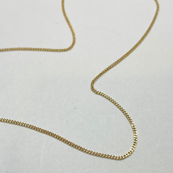 14 kt gold micro curb chain, 1 mm