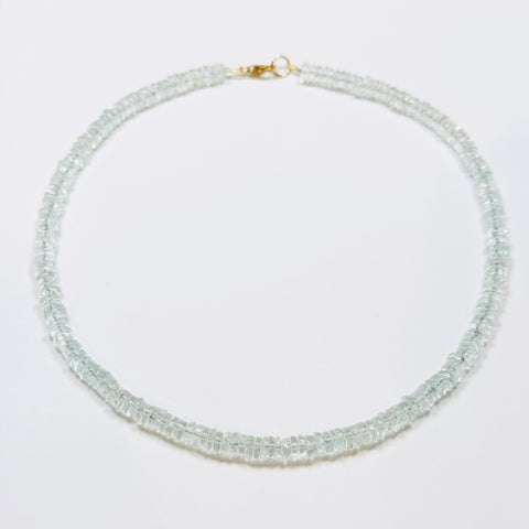 clear quartz smooth heishi cut necklace