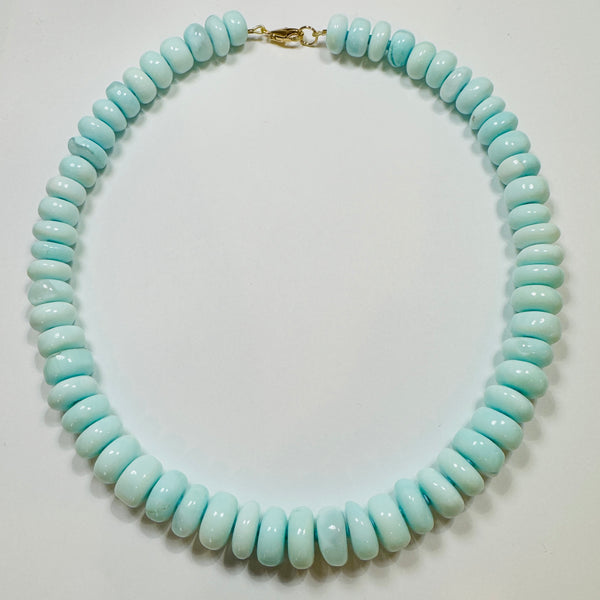 bright blue opal statement necklace