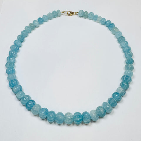 turquoise carved chalcedony candy necklace