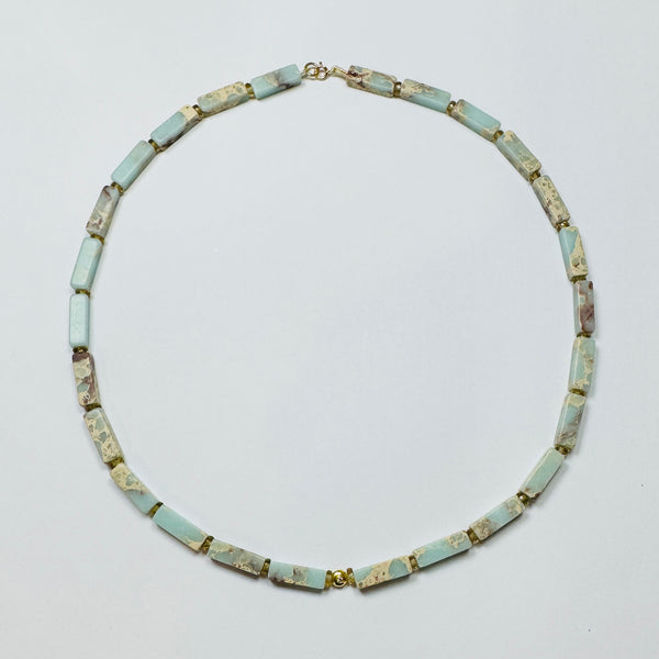 imperial jasper necklace with diamond bead