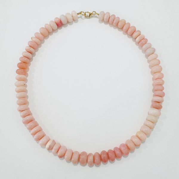 smooth pink opal candy necklace