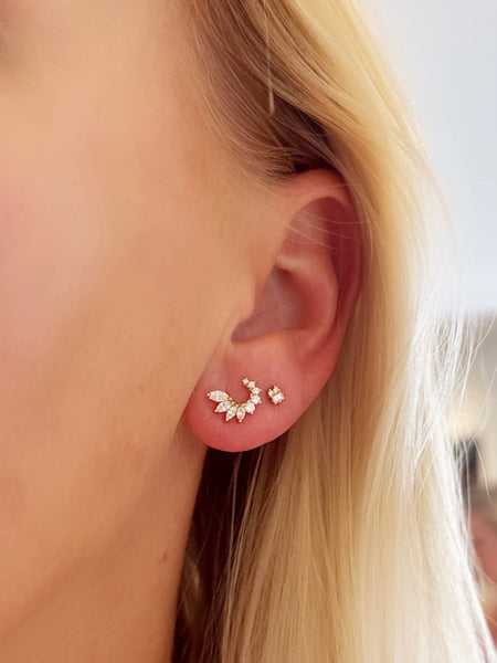 spiral marquis diamond studs