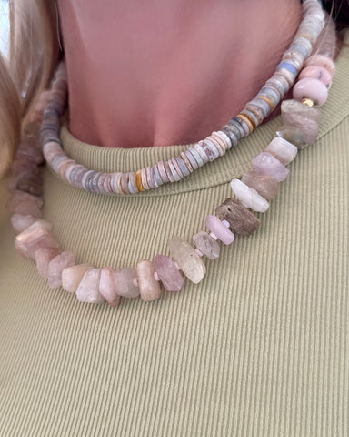 kunzite statement necklace