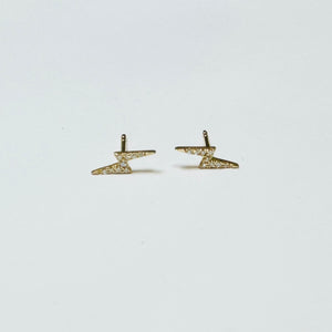 diamond lightning bolt studs