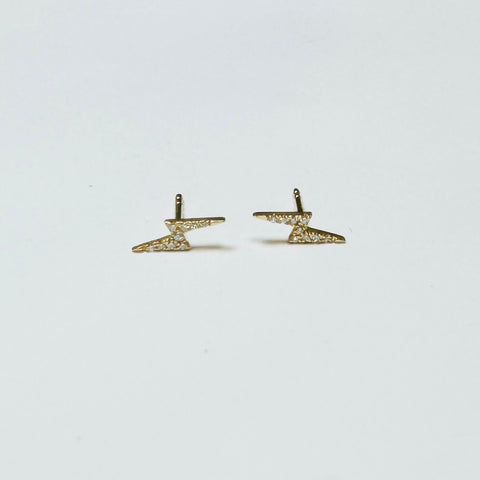 diamond lightning bolt studs