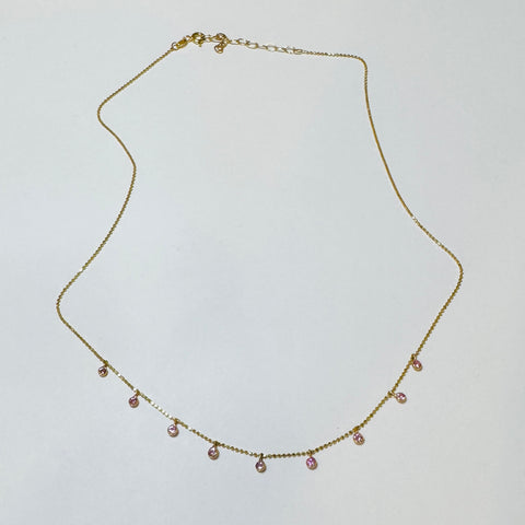 emerald bezel set fringe necklace