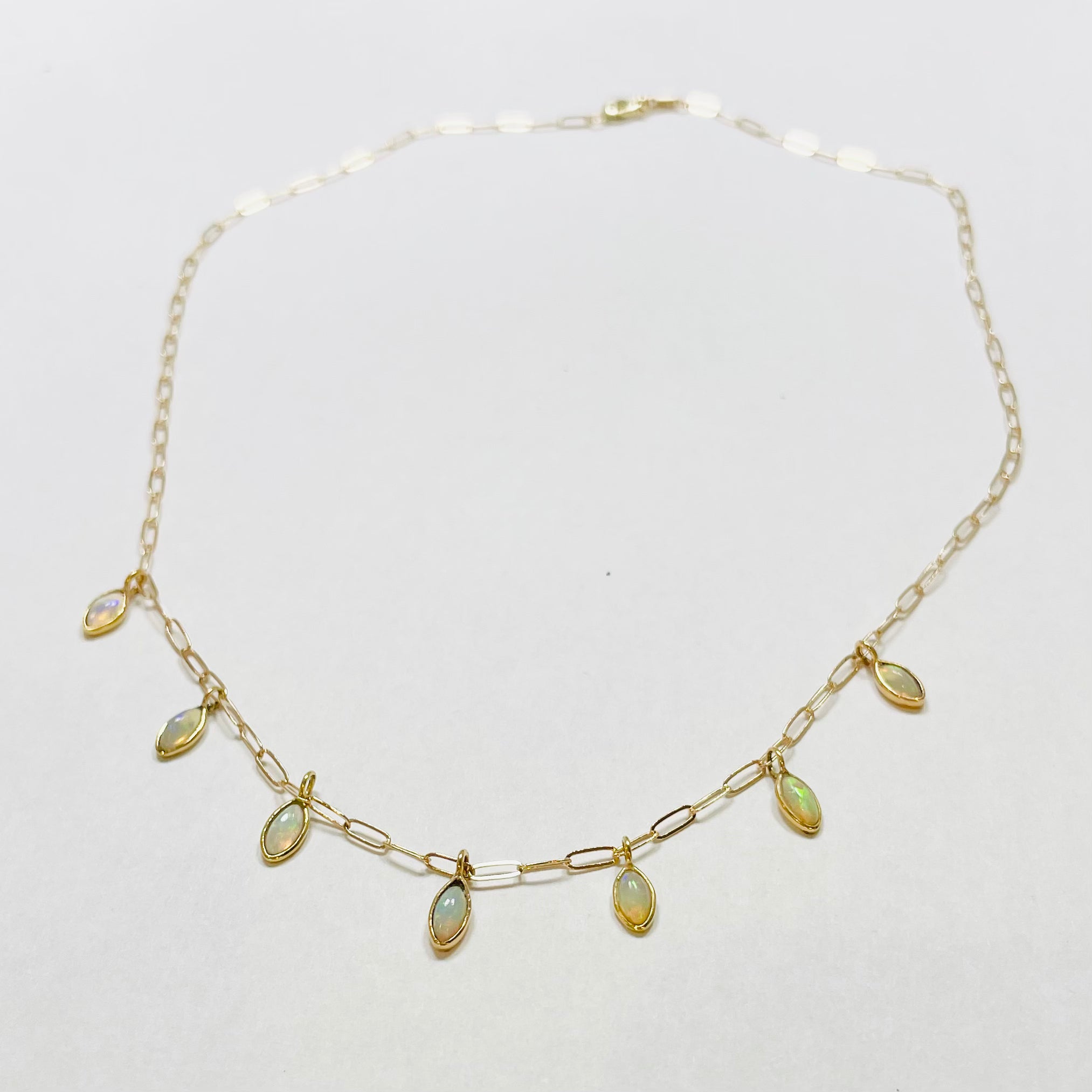 opal fringe necklace