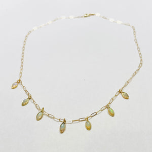 opal fringe necklace
