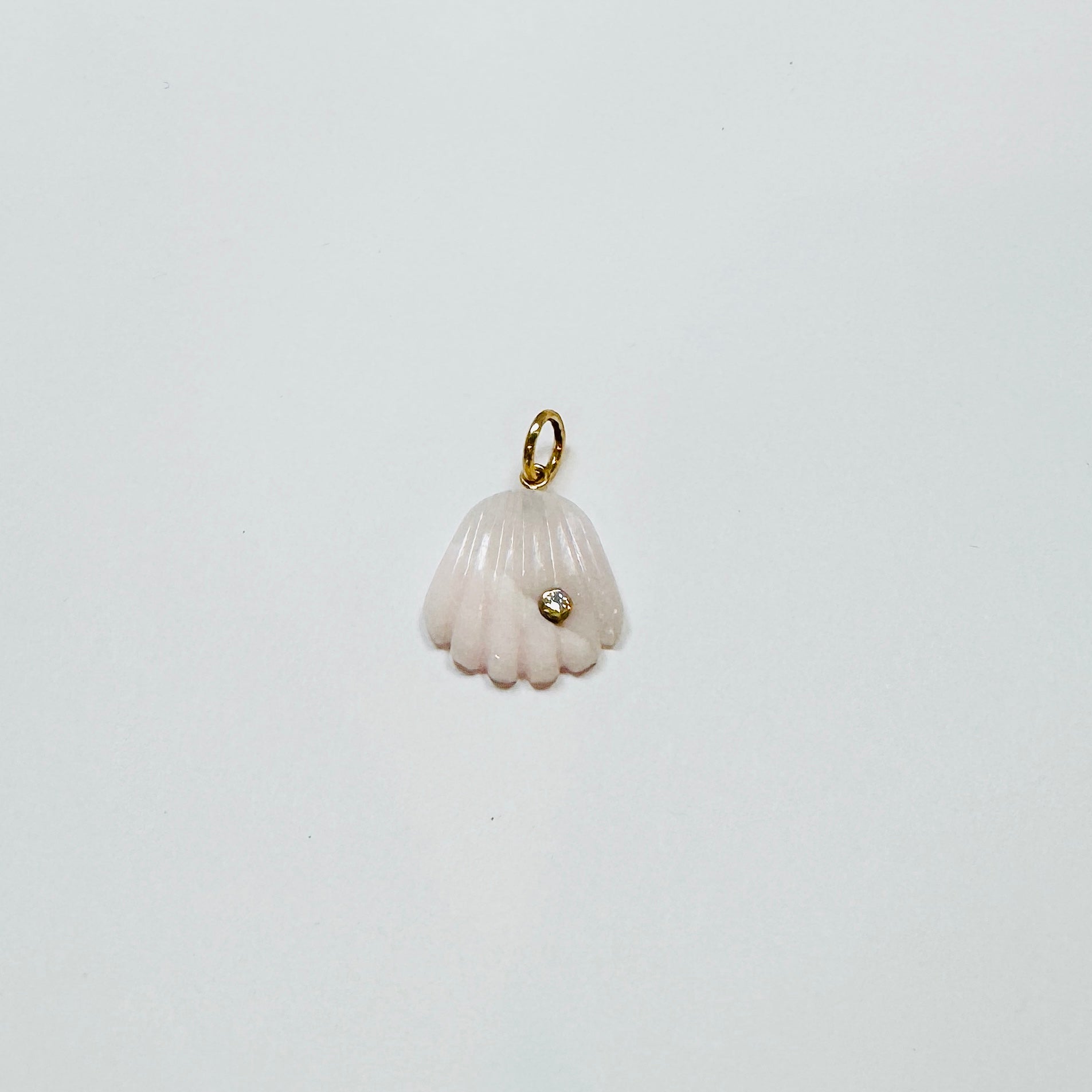 carved scallop shell pendant, small