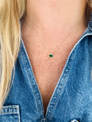 emerald bezel east west slide on curb chain