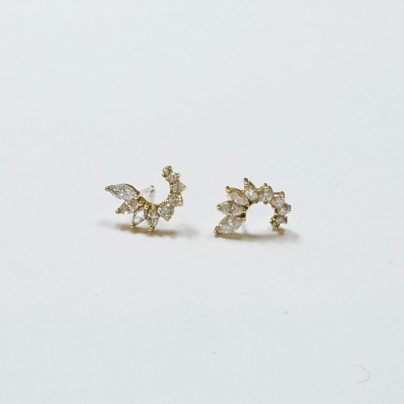 spiral marquis diamond studs
