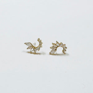 spiral marquis diamond studs