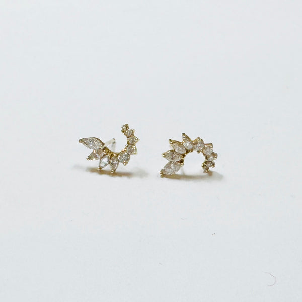 spiral marquis diamond studs