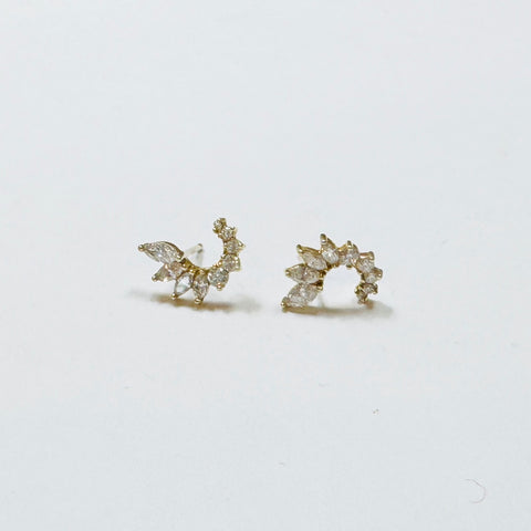 spiral marquis diamond studs