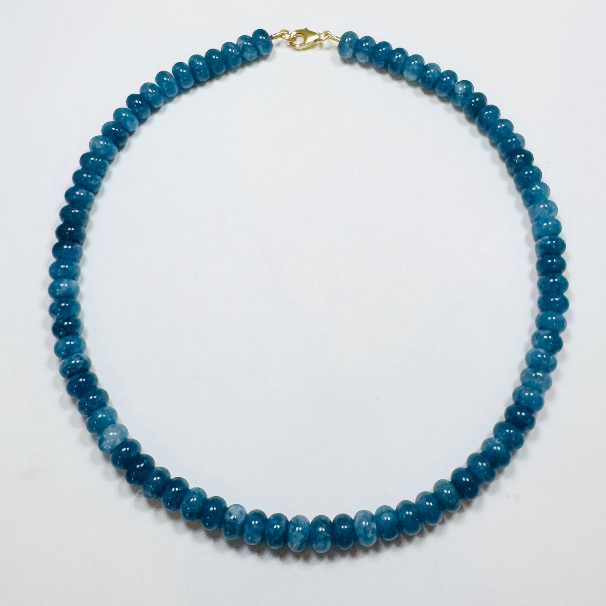 peacock blue angelite candy necklace