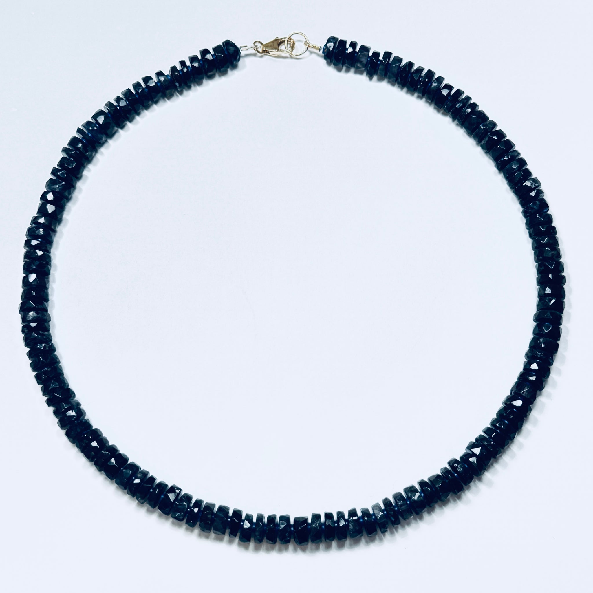 faceted navy blue iolite candy necklace
