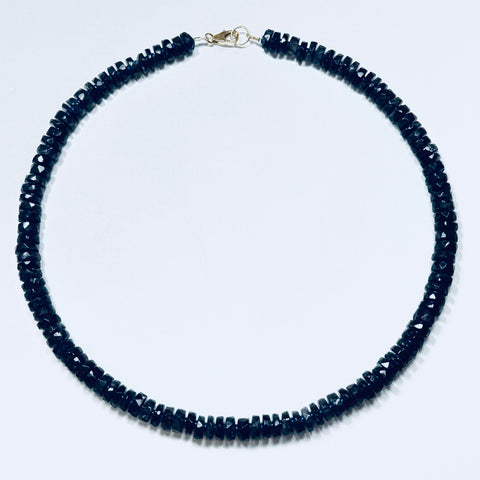 faceted navy blue iolite candy necklace